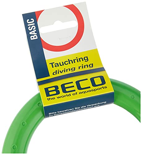 BECO Tauchring Schwimmring, Wurfring Wasserspielzeug massiv für Kinder, grün, One size, 9607