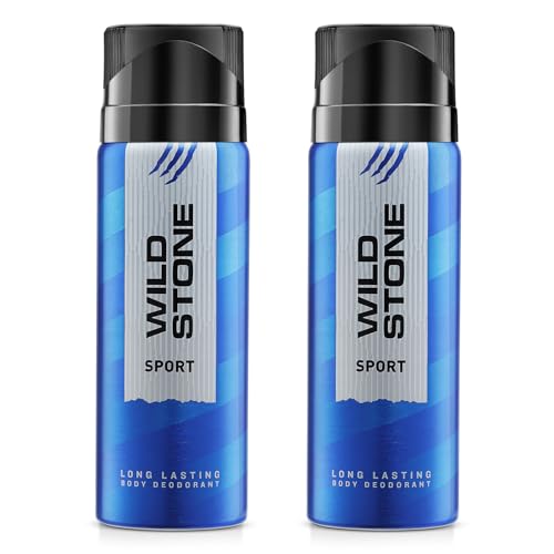Image of Wild Stone Sport Deodorant for Men, Pack of 2 (200ml Each) | Best Gym Deodorant | Perfect for Active Lifestyle | Everyday Body Spray for Men