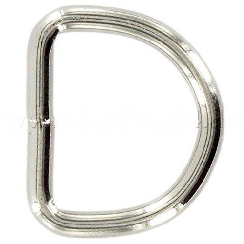 Preisvergleich Produktbild 30mm D-Ringe geschweißt aus Stahl, vernickelt, 10 Stück