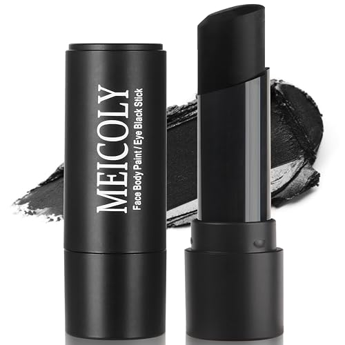 MEICOLY Black Face Body Paint Stick Waterproof Eye Black Baseball Softball Football Lacrosse Face Paint for Adults and Kids for Halloween SFX Cosplay Clown Skeleton Zombie Joker Makeup