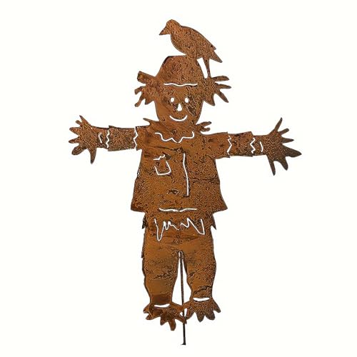 MINGZHE Panneau Décoratif D'automne de 27,36 Po avec Piquets, épouvantail en Métal, Piquet de Jardin pour Maison, Pelouse, Cour, Allée, Porte D'entrée, Récolte D'automne