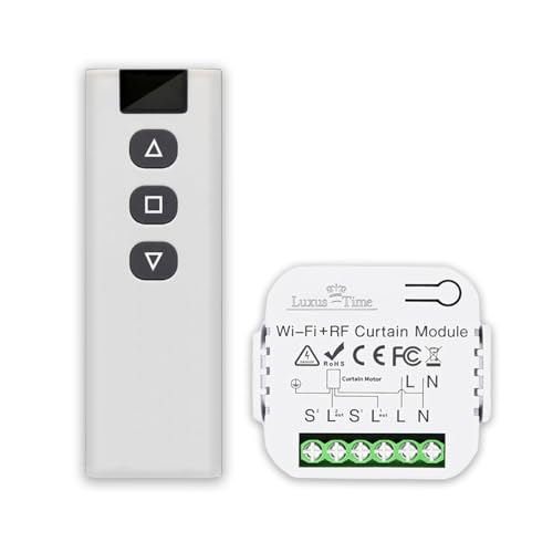 LIVOLO Interruptor de persiana táctil en marco de cristal triple para persianas, marquesinas con motor, montaje empotrado, funcionamiento con motor, color blanco, negro, gris, dorado (módulo WiFi de