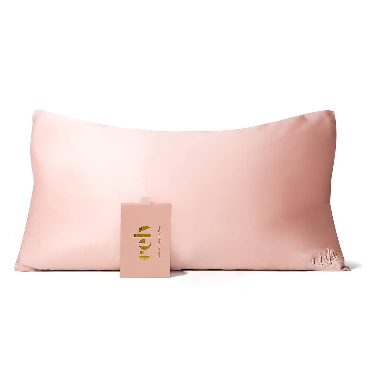 célv Luxus Seide Kopfkissenbezug/Kissenbezug mit verstecktem Zipper/Kissenhülle aus 100% Maulbeerseide / 1 Stück / 22 Momme/Geschenkverpackung MEHRWEG (40 x 80 cm, Rose Gold)