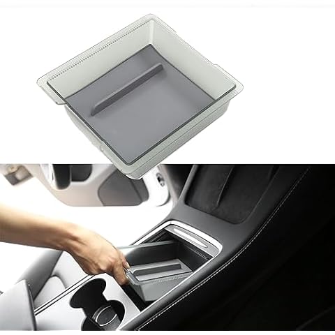 ASVEGE Center Console Organizer for Tesla Model 3/Y 2021-2023 Console Organizer Tray with Silicone Protection, Light Translucent Organizer for esla Model 3 Model Y Accessories Cover
