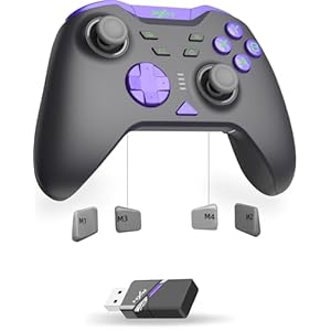 PXN P5 8K Gaming Controller – 8K Chip, 2000Hz Polling, Capacitive Joysticks, Hall Triggers, 4 Macros, Turbo Function, 2.4 GHz Wireless PC Controller – For PC/Switch/Steam Deck/Android/iOS