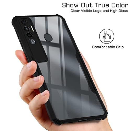 Image of Jkobi Back Cover Case for Tecno Spark 7 Pro (Crystal Glass Back | Camera Protection | Shockproof | Professional Black)