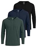 Real Essentials 3 Pack: Men's Cotton Lightweight Casual Pullover Drawstring Hoodie With Pocket (Available In Big & Tall) Set 1,XL