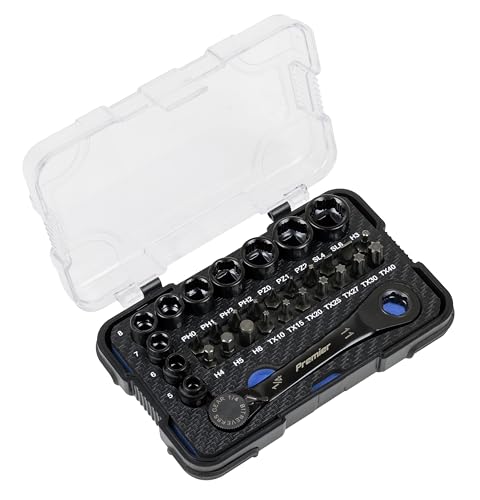 Sealey Premier Black Go-Through Lock-On™ Low Profile Socket & Bit Set 31pc - AK2112