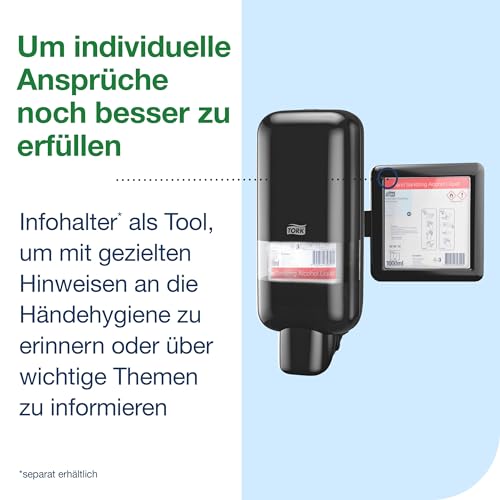 Tork Spender für Seifen und Händedesinfektionsmittel Schwarz S4, geeignet für Flüssigseife, Schaum und Gel, Elevation Design, 564508