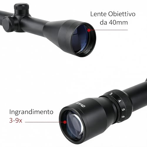 Topolenashop Mirino Ottico Di Precisione 3-9X40 Per Fucile E Carabina – Zoom Regolabile – Ottica Antiriflesso Antinebbia – Uso Caccia E Tiro Sportivo | MC-1/HD130 - 5