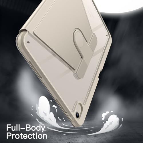 JETech Rotating Case for iPad Air 13-Inch M4/M3/M2 (2026/2025/2024) with Pencil Holder, 360 Degree Rotation Protective Stand Cover Clear Back, Auto Wake/Sleep (Starlight) by JETech - Image 4