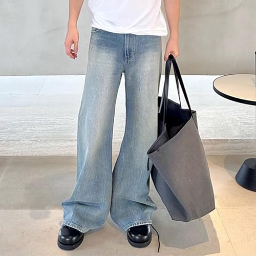 Unisex Long Pants, Wide Leg Washed Jeans, Casual Pants3