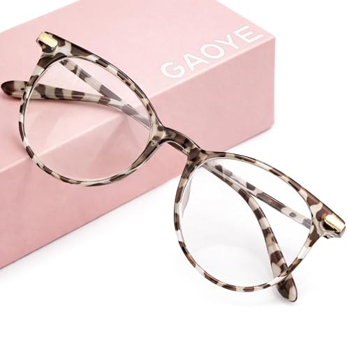 Gaoye Blue Light Blocking Glasses, Retro Round Eyewear Frame Anti Eyestrain Computer Glasses for Women Men (*Leopard)