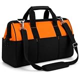 BiggDogg Bolsa de Ferramentas Profissional, Preto e Amarelo, Poliéster Resistente à Água, 45x30 cm, 6 Compartimentos, 25 Peças (Laranja)