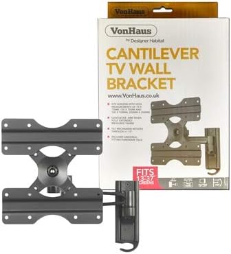 VonHaus TV Wall Mount Bracket New Ultra-Slim Design for 26-55 inch LCD, LED & Plasma TV. 15 Degree Tilt Mechanism, Max VESA 400x400