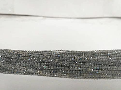Perles rondelles facettées en labradorite 2mm pour création de bijoux DIY