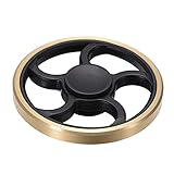 Tiitc Fidget Hand Spinner EDC Focus Anti-Anxiety Finger Toy, Fidget Work Ultra Fast Bearings, Relax for Children and Adults Great gift (Brass Black)