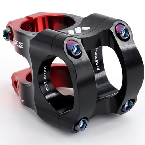 Potence VTT 31.8 35mm rigide 0° noire et rouge pour un contrôle maximal en descente