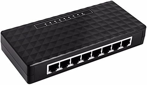 5 Ports Portas Gigabit Mini Network Switch 1000Mbps Ethernet Smart Switcher High Performance with US Power Supply Adapter … (8 Ports 10/100/1000Mbps)