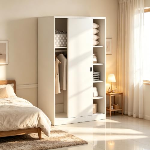 Wooden Wardrobe with Sliding Doors
