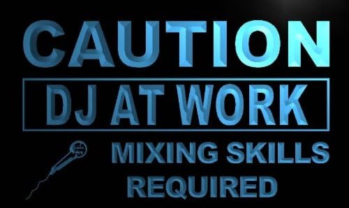ADVPRO m551-b Caution DJ at Work Neon Light Sign