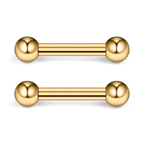 Ruifan Mix Color 316L Stainless Steel Nipple Pa Tongue Shield Barbell Ring Bar Body Piercing Retainer 12G 10Mm 12Pcs #TOP3