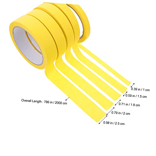 OSALADI 5 Rolos Fita Adesiva Fita Artesanal Fita De Pintura Automática Fita Automotiva Fita Crepe Pa
