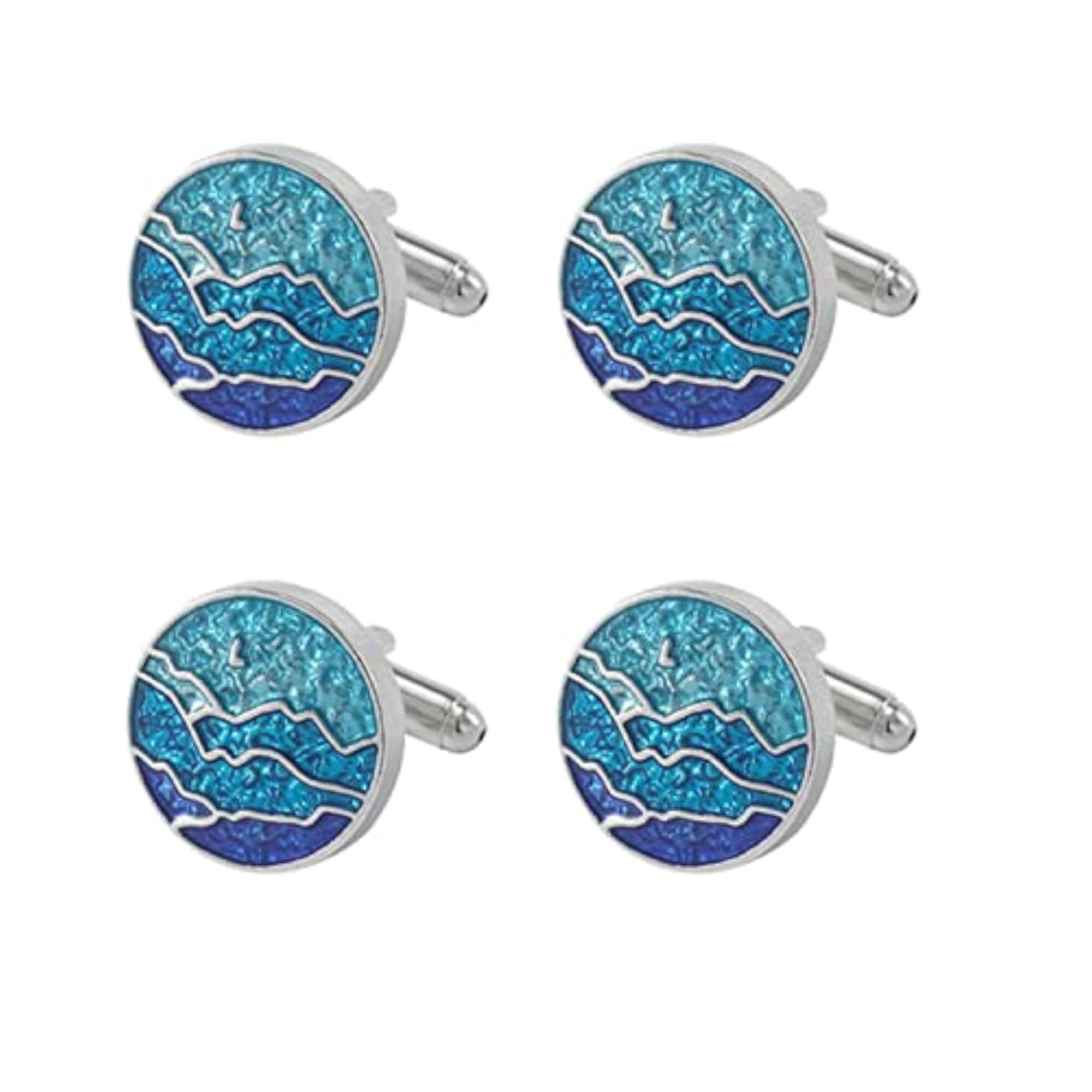 Vintage Pattern Crystal Cufflinks Set for Men, Business & Wedding