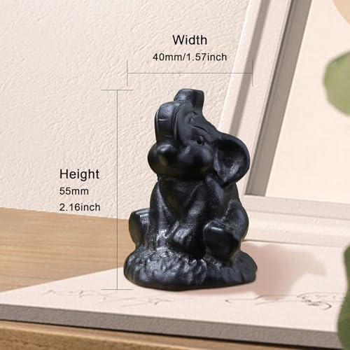Figura Decorativa Elefante de Cristal Negro 2.2" miniatura 4