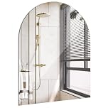 ROYUEXT Arched Wall Mirror, 40 x 30 cm Self-Adhesive Frameless HD Glass Wall Mirror for Bathroom, Bedroom, Ardrobe Doors, Gym, Fitting Room