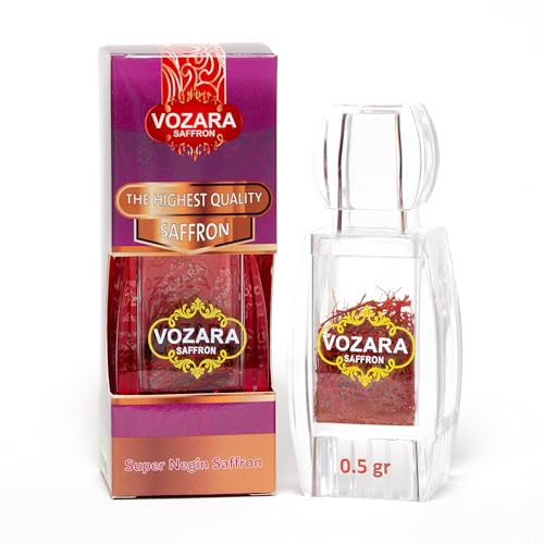 Vozara Saffron Super Negin 0.5 Grams - All Red Premium Quality (Kesar, Azafran, Zafaran, Safron)