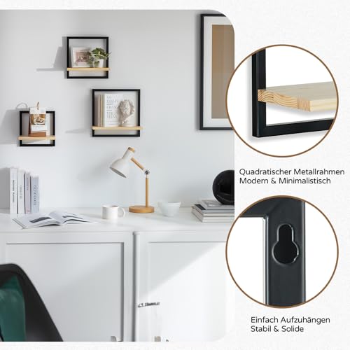 Wandregal Holz Wanddeko Wohnzimmer, 3er Set Kleines Regal Wand – Bild 3