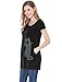 Allegra K Women's Round Neck Short Sleeves Cat Prints Loose Tunic Top L Black