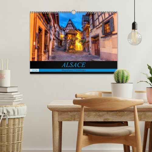Calendrier mural 2026 Alsace magnifiques colombages format DIN A3 vertical