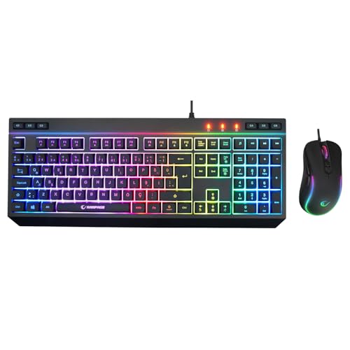 Rampage KM-R57 Seraphic Siyah RGB Aydınlatmalı Q Oyuncu Multmedia Klavye ve 12800 DPI Mouse Gaming Set