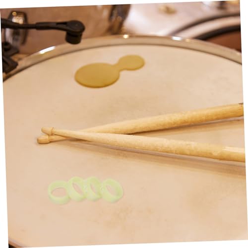 Baquetas silenciosas BESTonZON, 10 piezas, puntas luminosas para práctica, accesorios para batería, color amarillo, material silicona miniatura 2