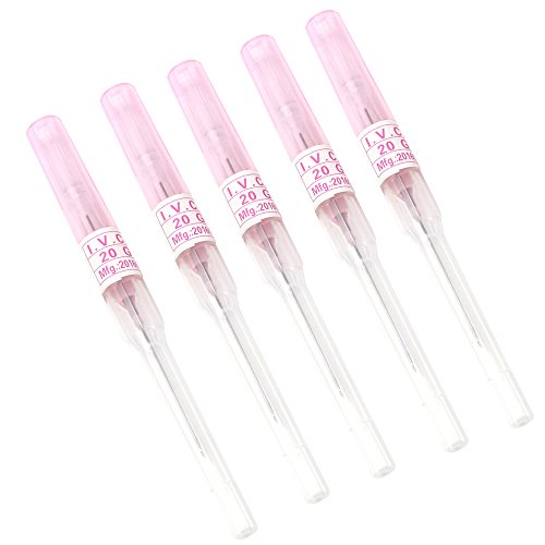 Black Menba Pack of 5 Catheter Piercing Needles Tattoo Piercings Tool (20G)