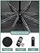 Seniny Inverted Travel Umbrella Compact - Windproof Umbrellas for Rain with Reflective Strip, Large UV Umbrella for Sun Protection, Automatic Portable Umbrellas Fold in Reverse for Car, Backpack