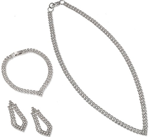 LJ diseños Diamond dos filas V-form accesorio de cuero con cristales