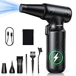 ONEWAY Compressed Air Duster for PC,150000RPM Super Power Air Blower,Rechargeable Cordless Electric Air Duster with LED Light,3 Gear Dust Blower for Computer Keyboard Outdoor House Car