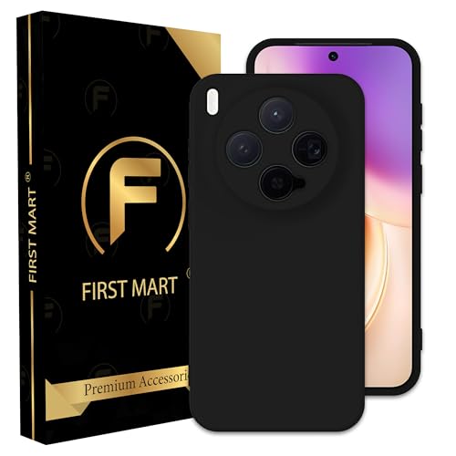 Image of FIRST MART Matte Silicone Back Cover for Vivo X300 - Black