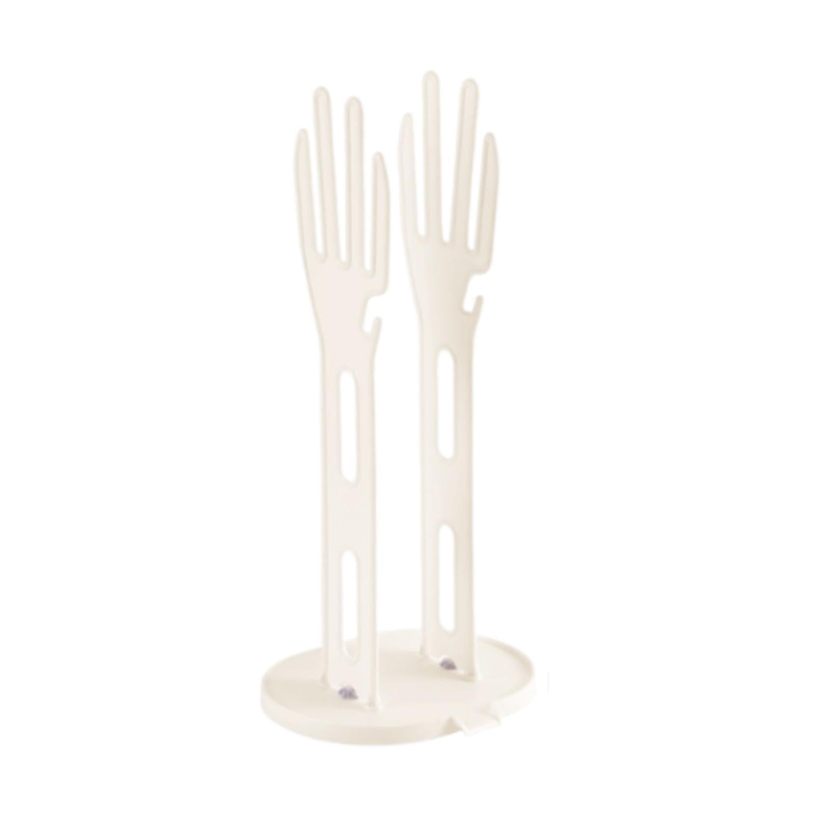 ATORSE Kitchen Gloves Holder Reusable Sink Accessories Glove Rack Dish Cloth Hanger White-image-2
