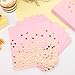 Pink and Gold Party Supplies, 350PCS Disposable Dinnerware Set with Pink Paper Plates Napkins Cups, Gold Plastic Flatware Set for Women Girls Birthday Graduation Baby Shower Engagement Wedding