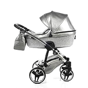 Original Junama Glitter Reisesysteme Kinderwagen 2in1 3in1 4in1 + Sonnenschirm + Originalzubehör Exclusive Prams… (4in1 mit ISOFIX basis, 03)