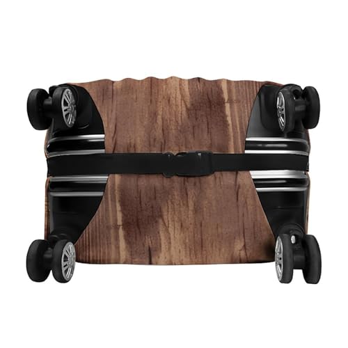 Travel Luggage Cover Elastic Suitcase Protector Anti-Scratch Washable Brown Wood Grain Luggage Sleeve Tsa Approved Carry on Covers Baggage Cover Fits 18-32 Inch Luggages 6