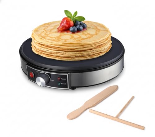 Morning Star 12-Inch Electric Crepe Maker with Nonstick Cooktop |