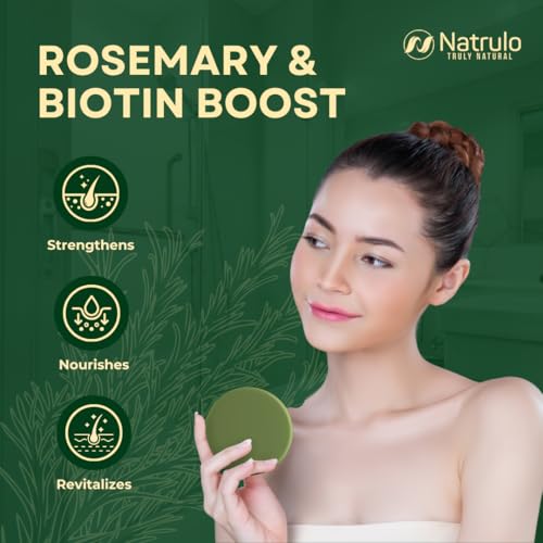 Image of Rosemary Biotin Shampoo Bar - Hair Growth & Hair Thickening Shampoo for Women & Men - Solid Shampoo Bar for Thinning Hair, Deep Cleansing Scalp Care - Natural, Zero Plastic, Made in USA