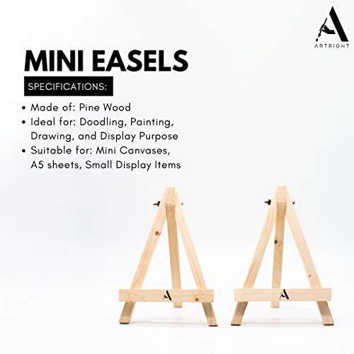 Image of Wooden Mini Easel Stand 10inch for Painting & Display Purposes, Small Handmade 10 Inch Canvas Stand for Painting, Presentations and Display Purposes (Set of 16)