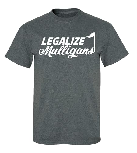 Funny Golf Legalize Mulligans Adult Short Sleeve T-Shirt-Heather Gray-Small