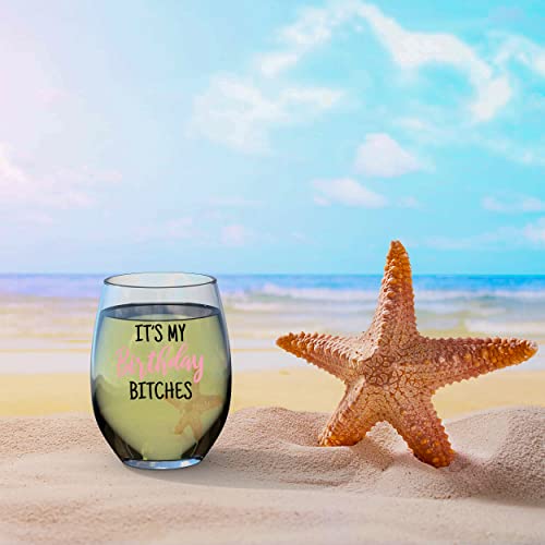 Its My Birthday Wine Glass - Happy Birthday Gifts For Women - 21St Birthday Wine Glasses For Women - Funny Birthday Gifts For Women - Birthday Present For Female Friend - 15 Ounce Stemless #TOP1